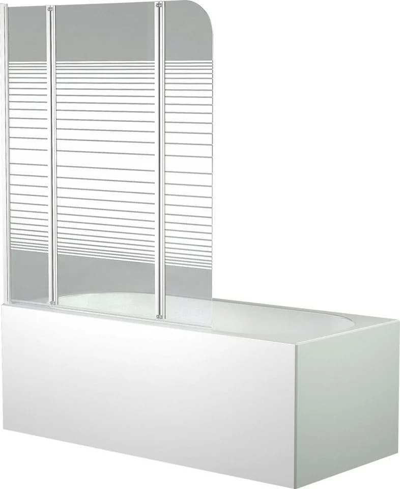 Marwell Badewannenfaltwand White Strips Einscheibensicherheitsglas 125 cm - Bild 2