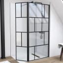 Marwell Walk-in-Dusche Bricks Schwarz Transparent Bild 2