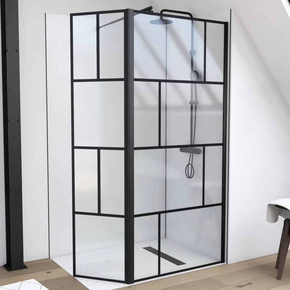 Marwell Walk-in-Dusche Bricks Schwarz Transparent - Bild 2