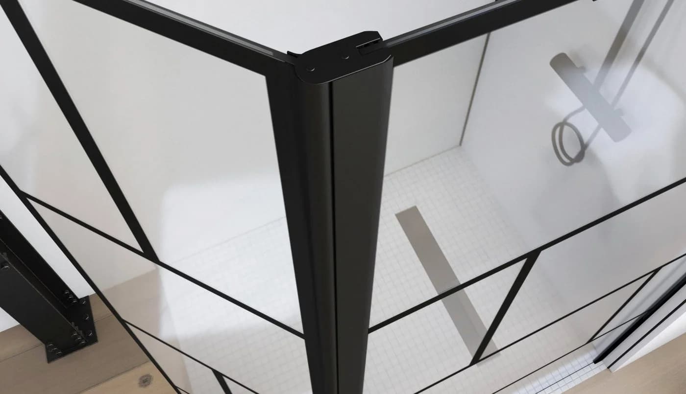 Marwell Walk-in-Dusche Bricks Schwarz Transparent - Bild 3