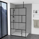 MARWELL Walk-in-Dusche Bricks rahmenlos matt-schwarz ESG-Glas Bild 5