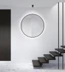LED-Lichtspiegel TALOS Schwarz Rund 100 cm mit indirekter LED-Beleuchtung Bild 2