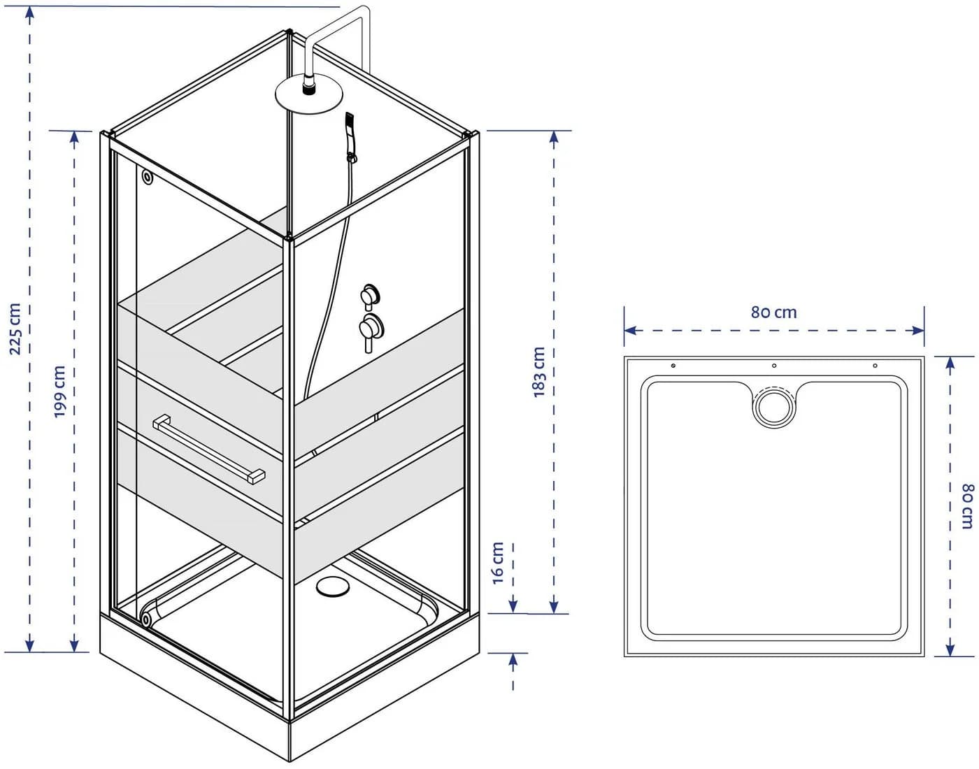 Marwell Komplettdusche Dusy 80x80 cm Glas - Bild 5