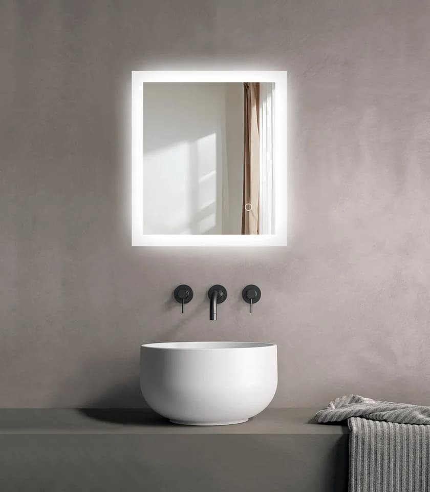 welltime LED-Lichtspiegel Harmony Silber Aluminium mit Lichtfarbenwechsler