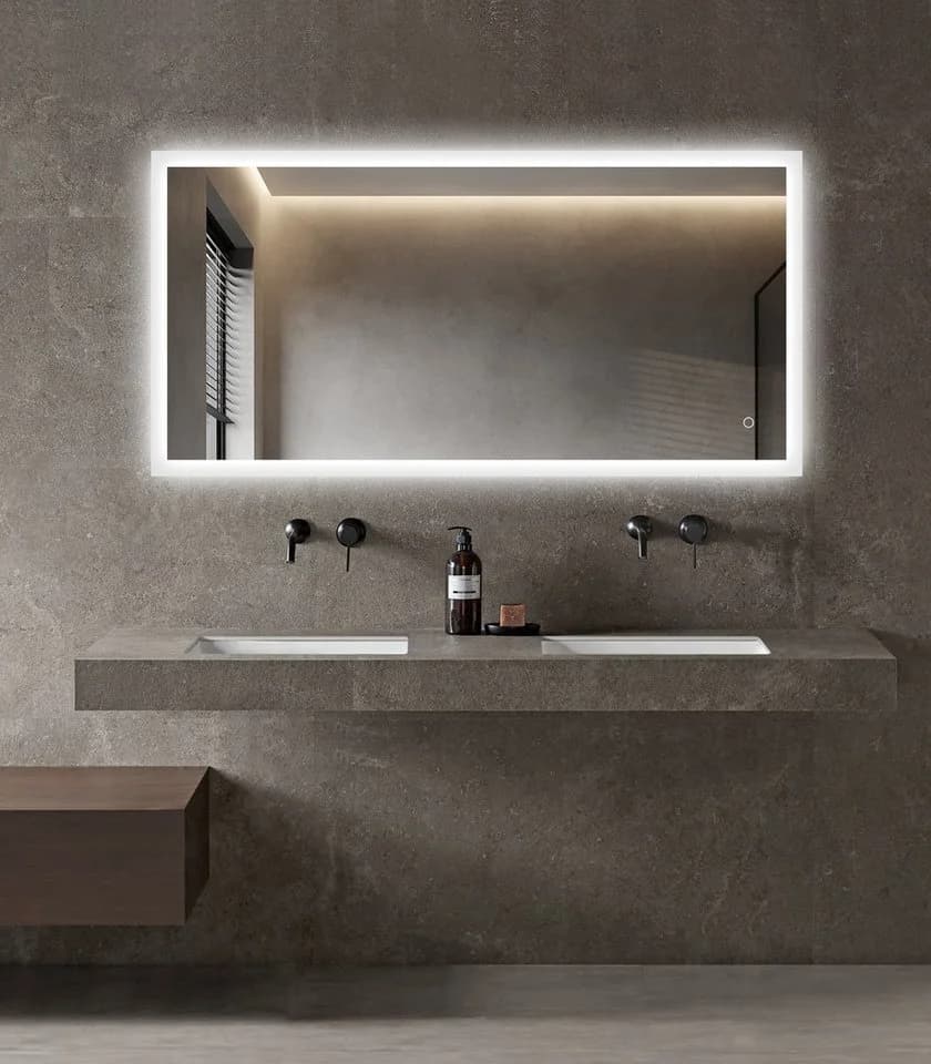 welltime LED-Lichtspiegel Harmony mit Lichtfarbenwechsler und Dimmschalter