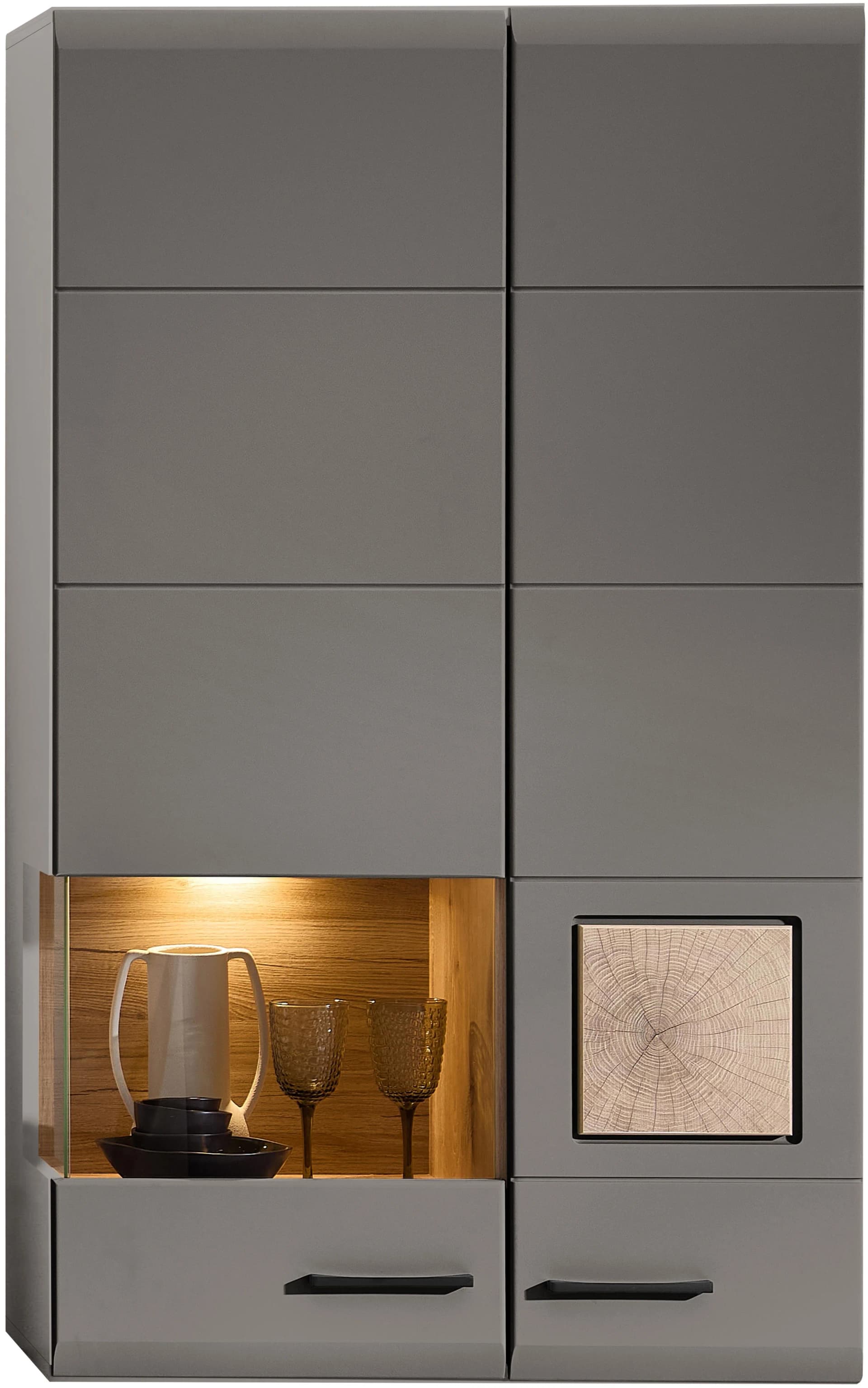 Innostyle Hängevitrine FUN PLUS II Basalt mit LED-Beleuchtung