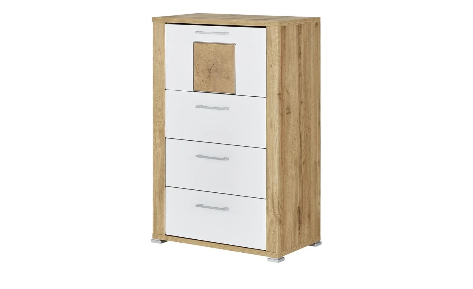 uno Kommode Yambio Weiß Braun Holzoptik 4 Schubladen