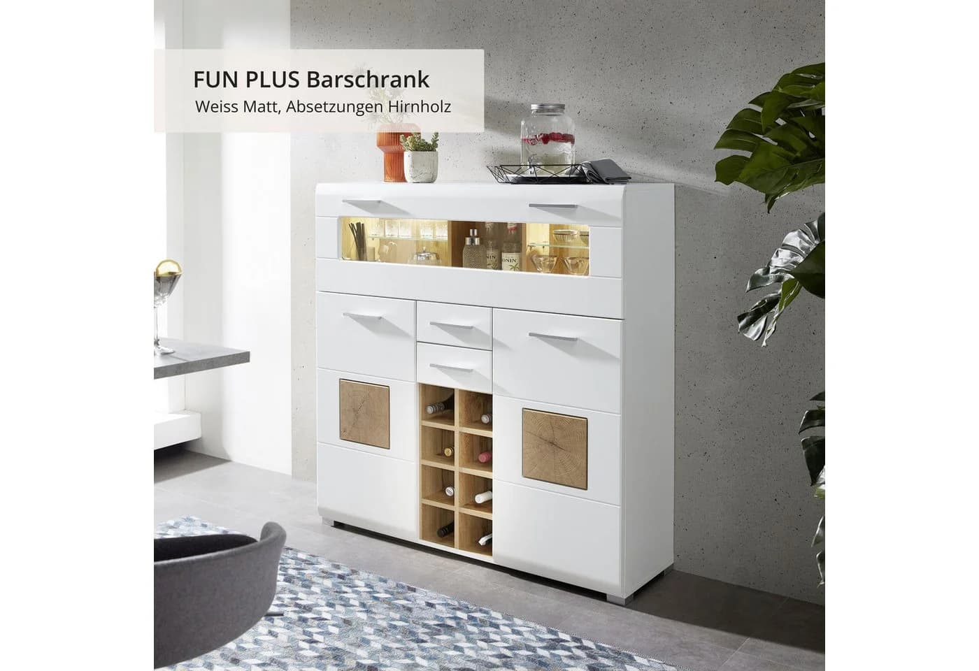 Innostyle Barschrank FUN PLUS Weiß Matt mit LED-Beleuchtung - Bild 3