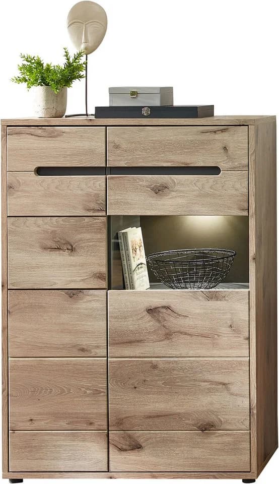 Innostyle Wohnwand BELLANO Braun Grau mit LED-Beleuchtung - Bild 5