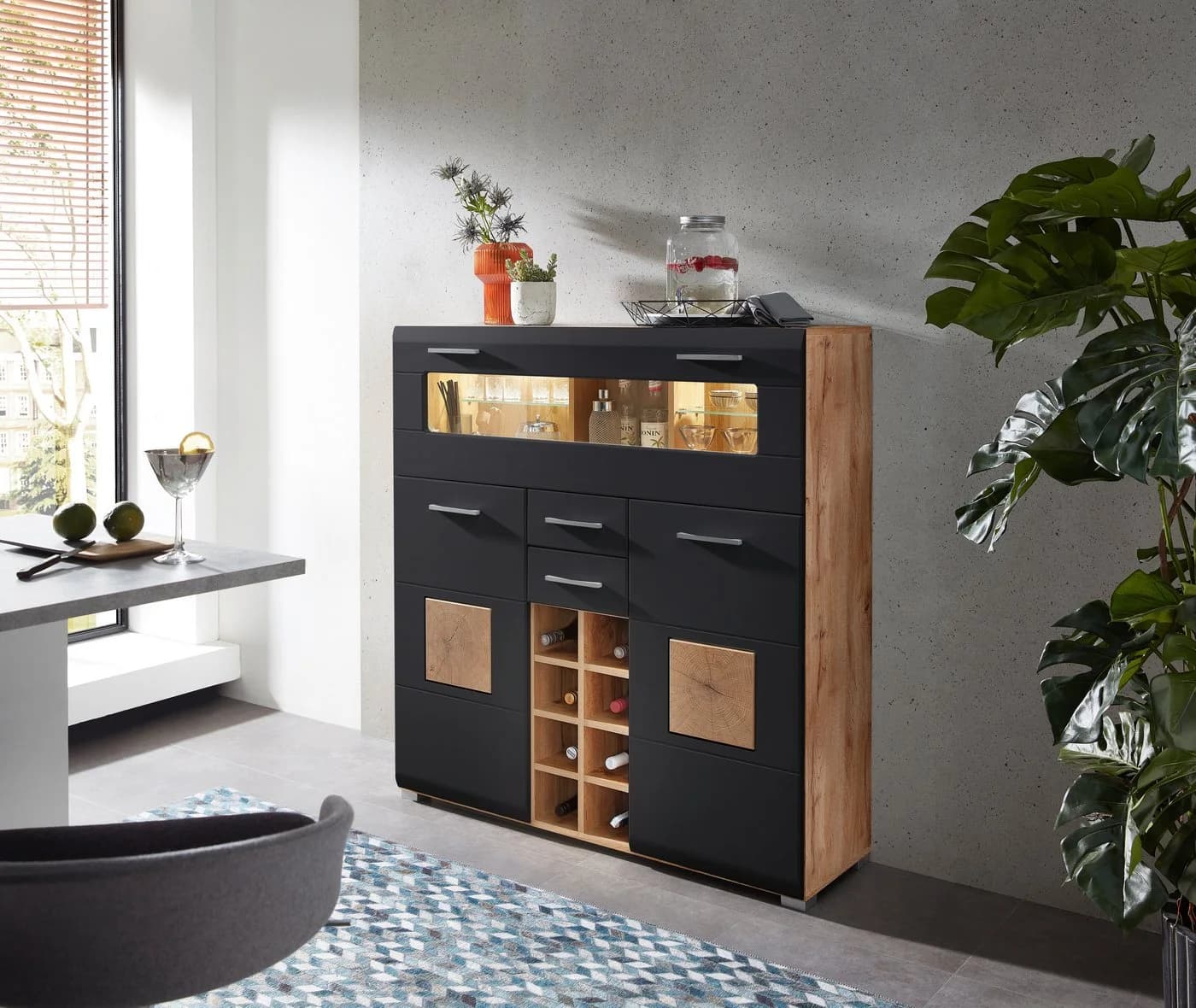 INNOSTYLE Sonate Barschrank Schwarz mit LED-Beleuchtung - Bild 2