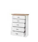 Innostyle Schubkastenkommode 5 Schubladen Weiß Antik Bild 3