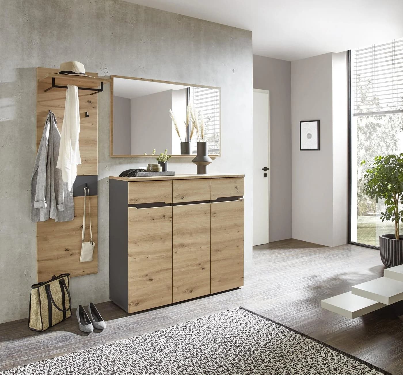 Innostyle Garderobenspiegel Memphis Braun Artisan Eiche