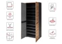 INNOSTYLE Memphis Schuhschrank Grau Eiche mit Soft-Close Bild 3
