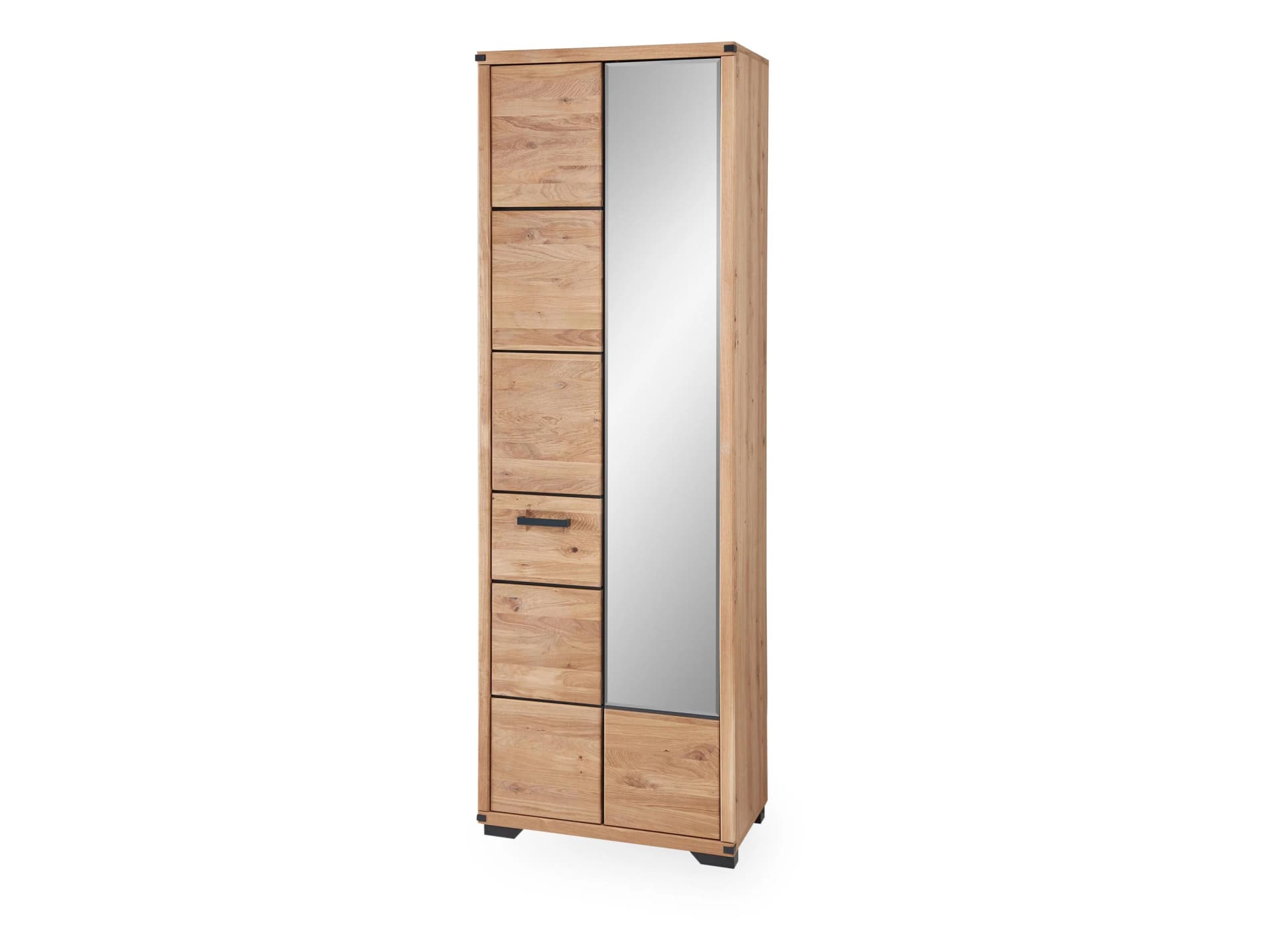 Garderobenschrank HARPER ILEBO Braun/Graphit Holztür Spiegeltür Softclose