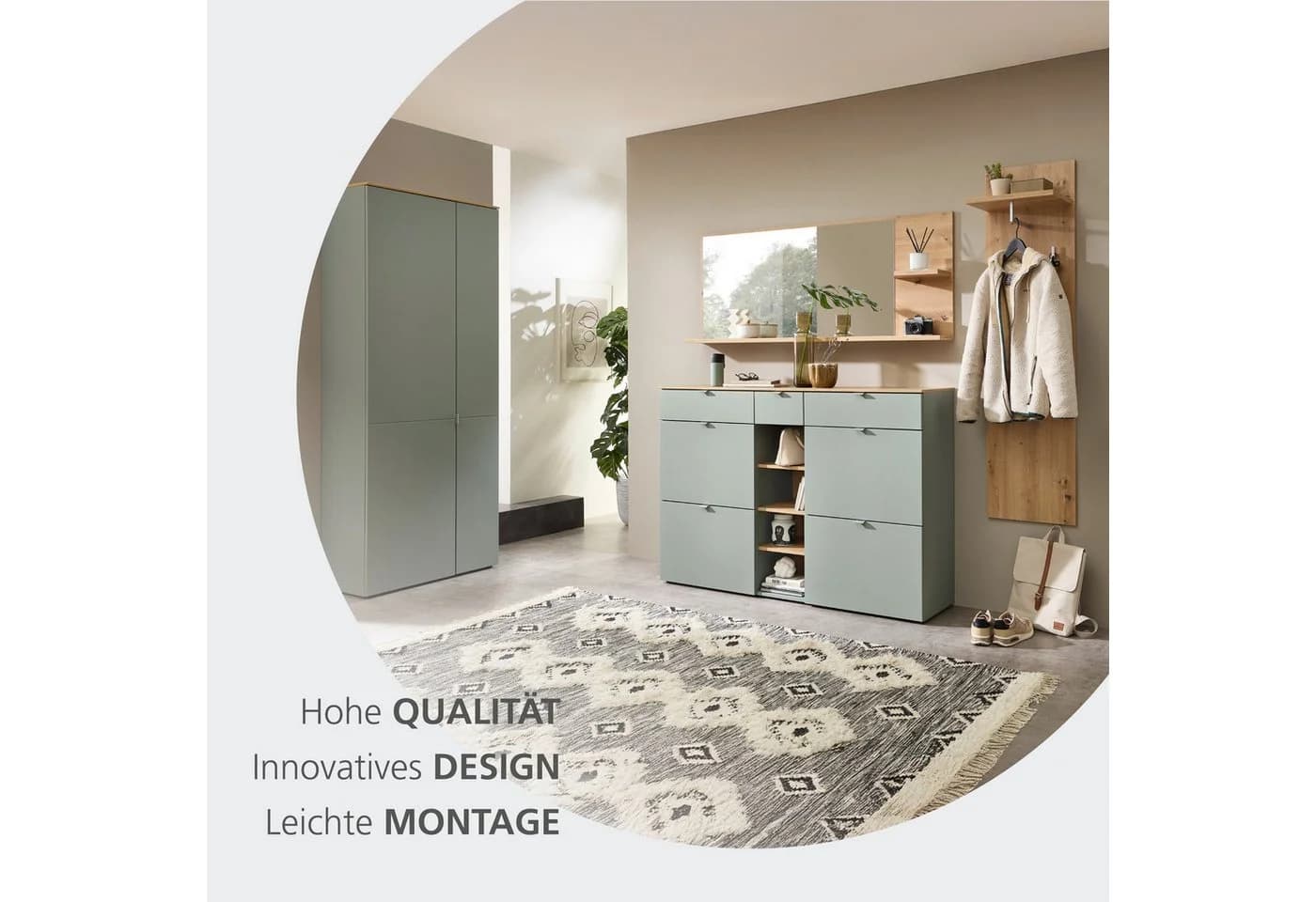 Innostyle Garderobenpaneel BARI Braun Eiche Optik mit 4 Haken - Bild 3