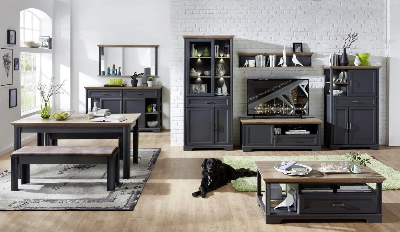 Innostyle Jasmin Couchtisch Grau Eiche Artisan Landhaus - Bild 4