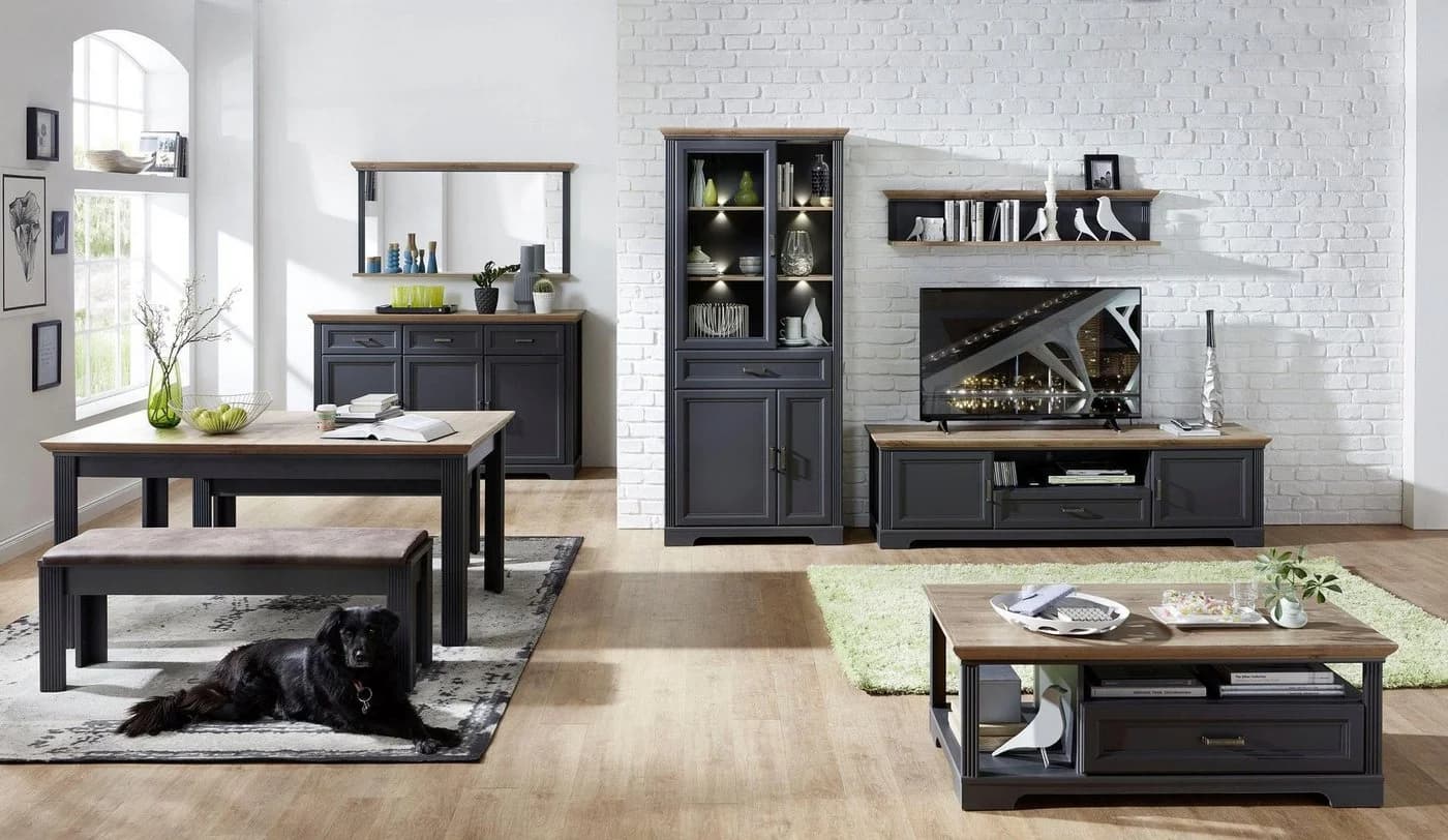 Innostyle Jasmin Couchtisch Grau Eiche Artisan Landhaus - Bild 5