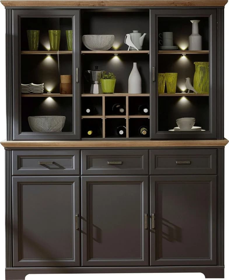 Innostyle Vitrine Jasmin Grau Eiche Modern - Bild 2