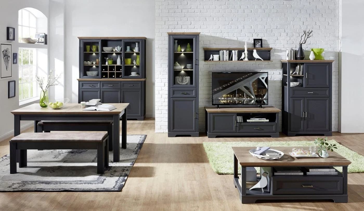 Innostyle Vitrine Jasmin Grau Eiche Modern - Bild 3