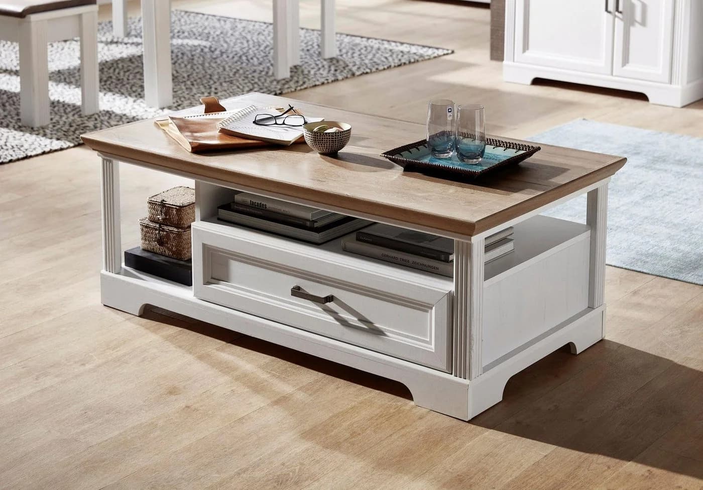 Innostyle Couchtisch Jasmin Weiß Landhaus Holzwerkstoff - Bild 2