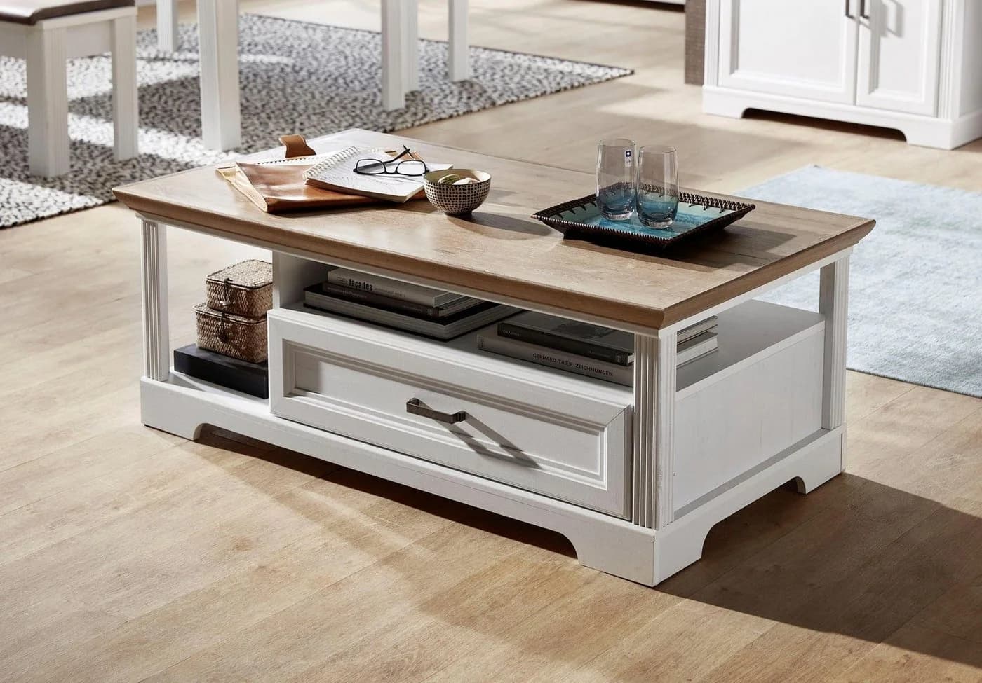 Innostyle Couchtisch Jasmin Weiß Landhaus Holzwerkstoff - Bild 5
