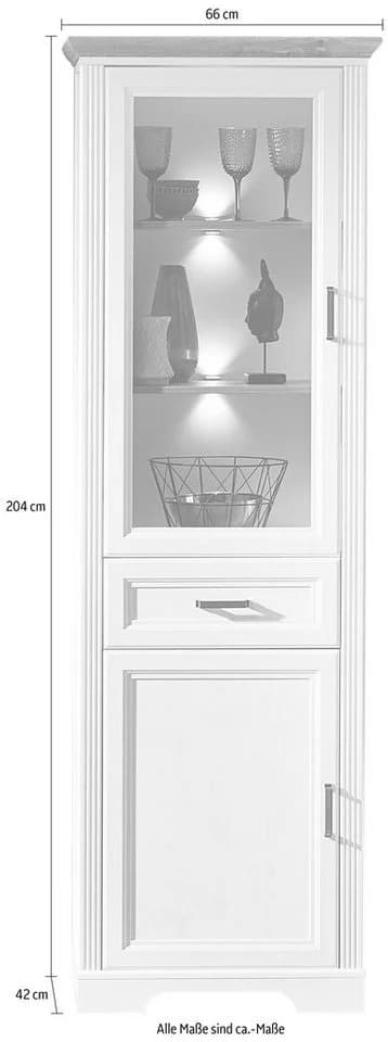 INNOSTYLE Vitrine Jasmin Weiß Eiche mit Soft-Close und Beleuchtung - Bild 3