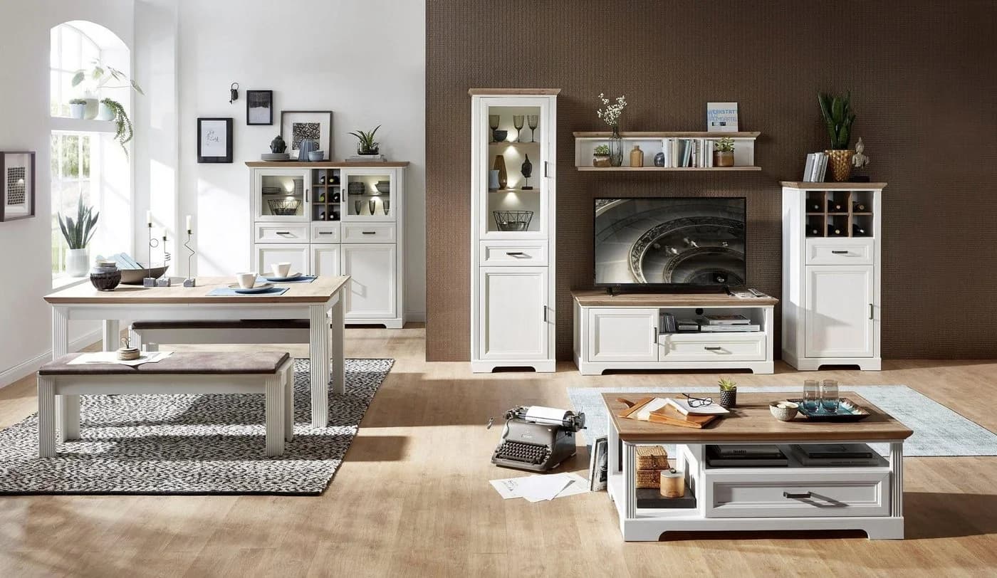 INNOSTYLE Vitrine Jasmin Weiß Eiche mit Soft-Close und Beleuchtung - Bild 5