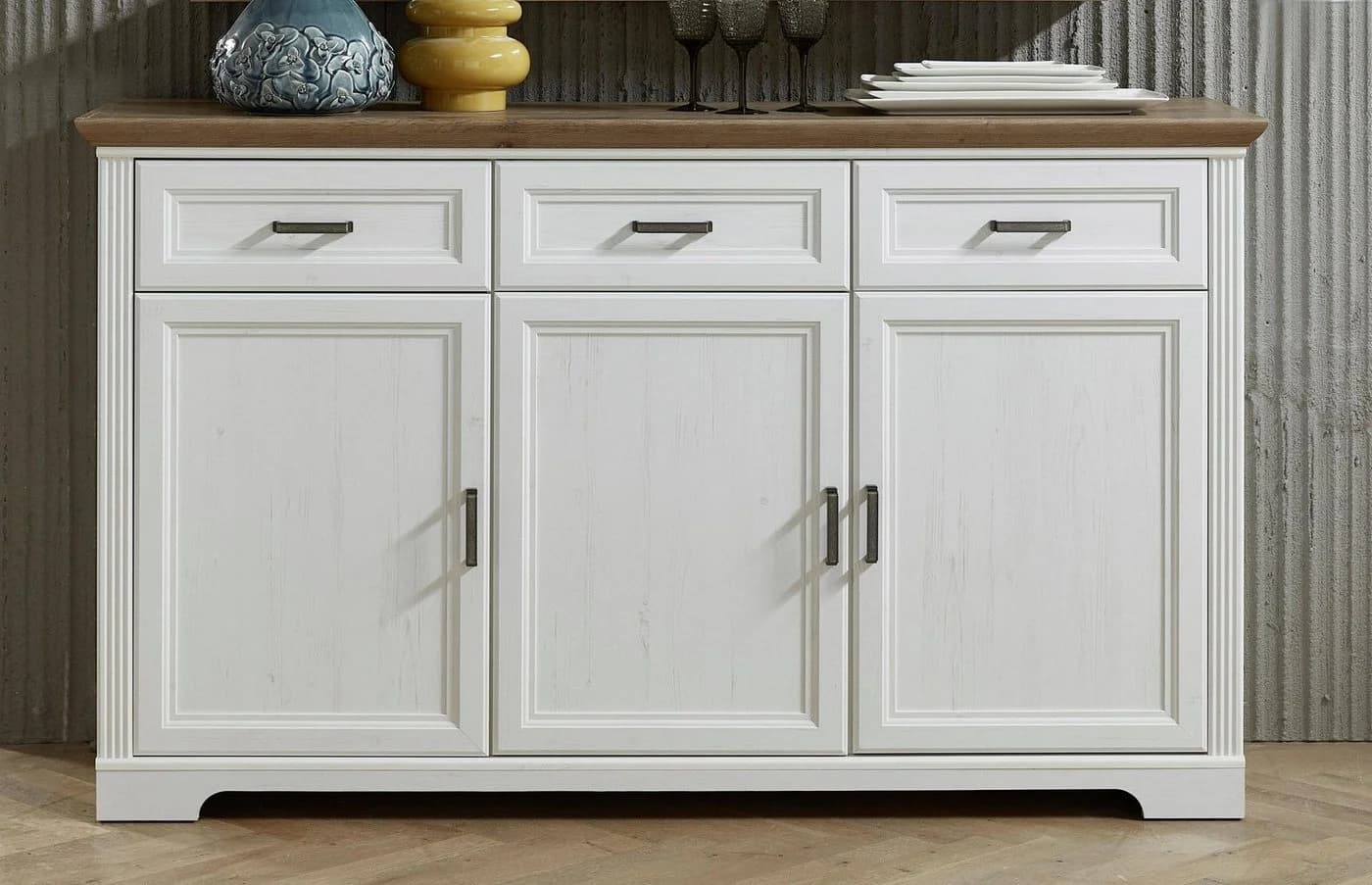 INNOSTYLE Sideboard Jasmin Weiß Pinie Eiche Landhaus - Bild 2