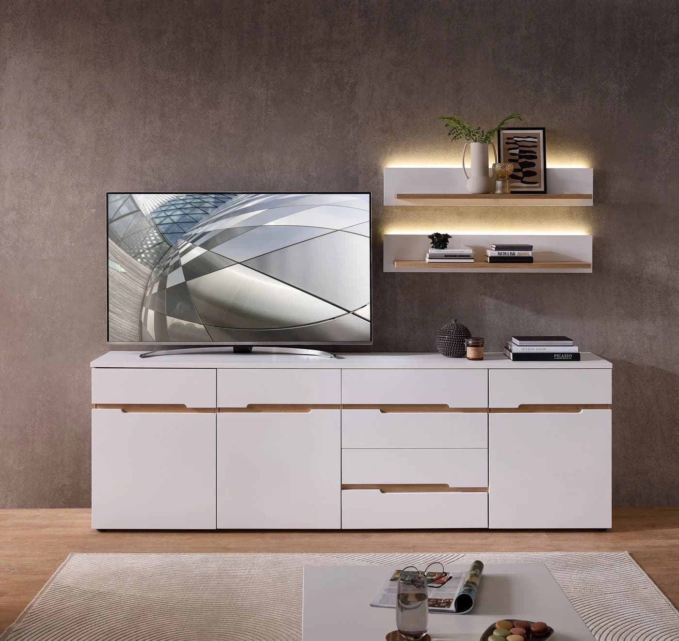 Innostyle Memphis 2er Set Wandboard Weiß mit LED-Beleuchtung