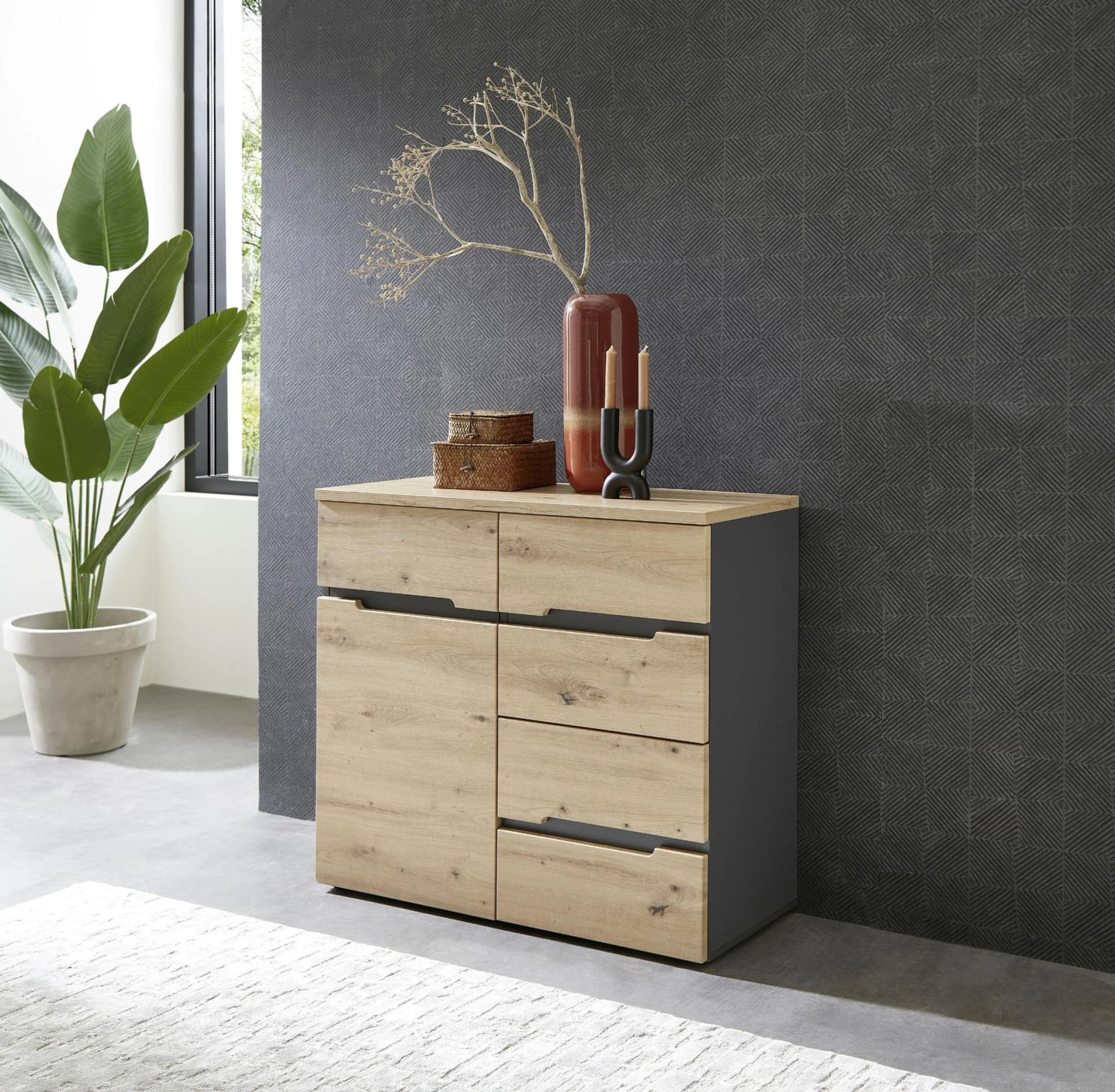 Innostyle Kommode Memphis Braun Artisan Eiche mit Soft-Close