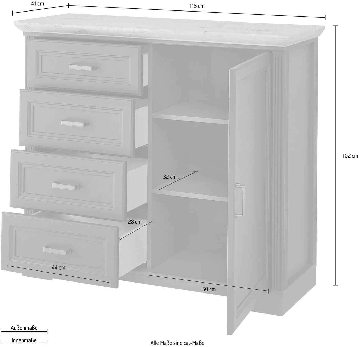Kommode INNOSTYLE Jasmin Graphit Holzoptik - Bild 5