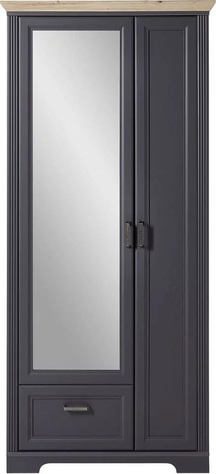 Innostyle Garderobenschrank Jasmin Grau mit Spiegeltür und Soft-Close - Bild 3