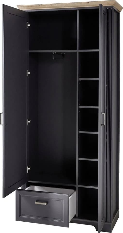 Innostyle Garderobenschrank Jasmin Grau mit Spiegeltür und Soft-Close - Bild 4