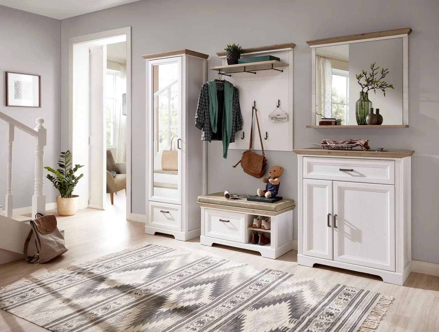 Innostyle Garderobenpaneel Jasmin Braun Holzwerkstoff mit Haken und Stange - Bild 4