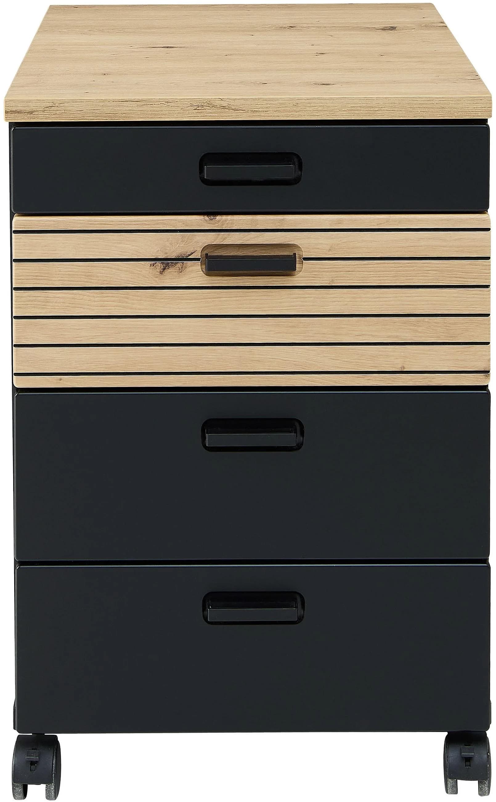Innostyle Rollcontainer Glenn 45x66x55 cm Schwarz