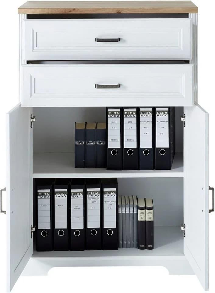 Aktenschrank INNOSTYLE Weiß Pinie Hell mit Soft-Close - Bild 4
