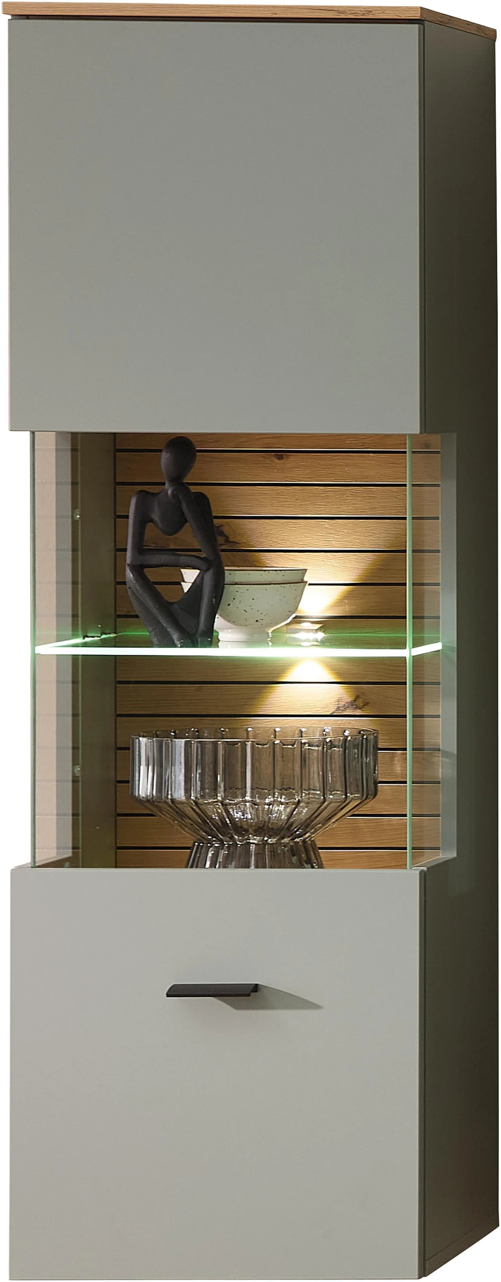 Innostyle Hängevitrine Schilfgrün Artisan Eiche LED-Beleuchtung - Bild 2