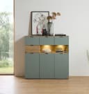 Innostyle INA Highboard Schilfgrün Artisan Eiche 3-Türig 4-Schubladen Bild 1