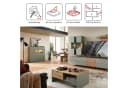 Innostyle INA Highboard Schilfgrün Artisan Eiche 3-Türig 4-Schubladen Bild 3
