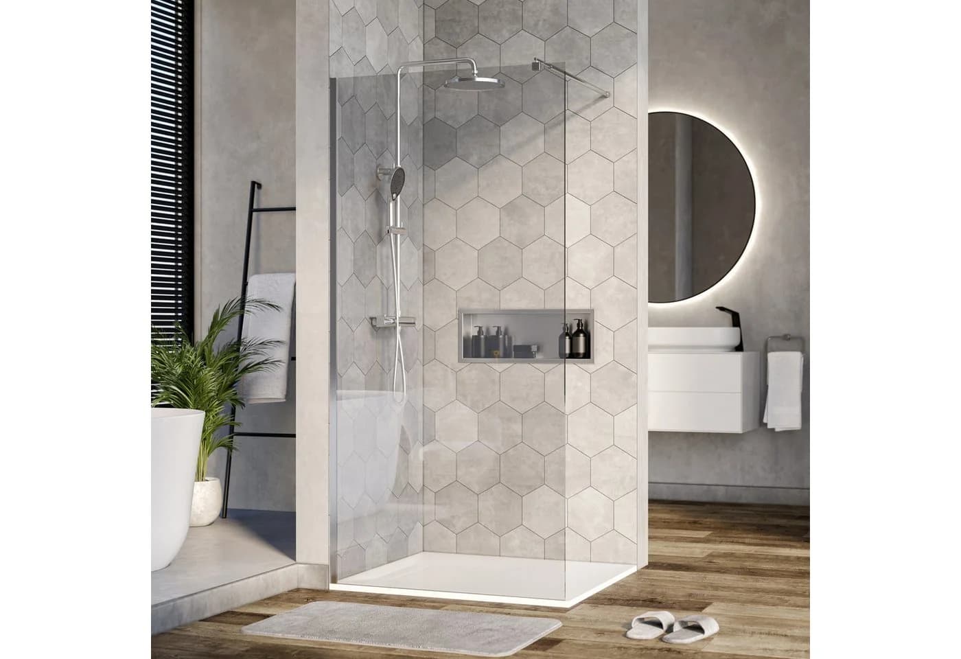 Bernstein Walk-in-Dusche EX101 Klarglas ESG 10mm Nano Chrom - Bild 2
