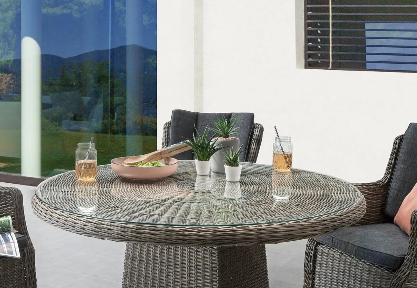 Destiny Garten-Essgruppe LUNA Grau 13-teilig Aluminium Polyrattan