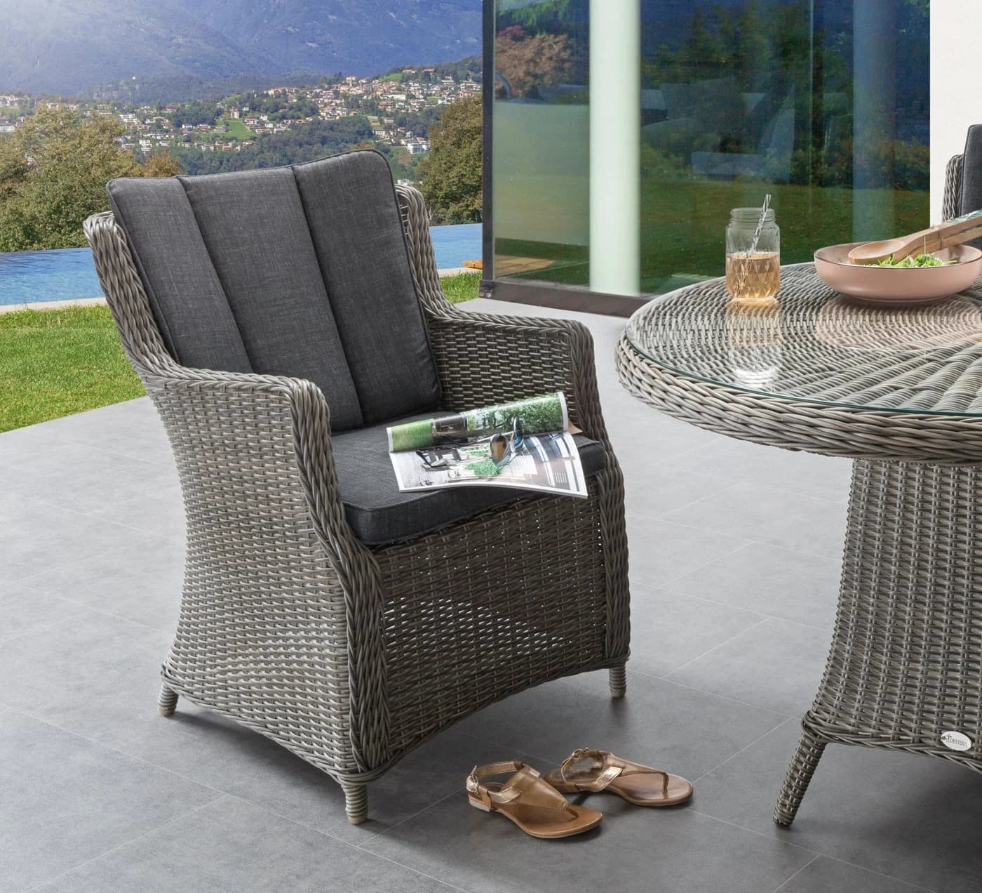 Destiny Garten-Essgruppe LUNA Grau 13-teilig Aluminium Polyrattan - Bild 5