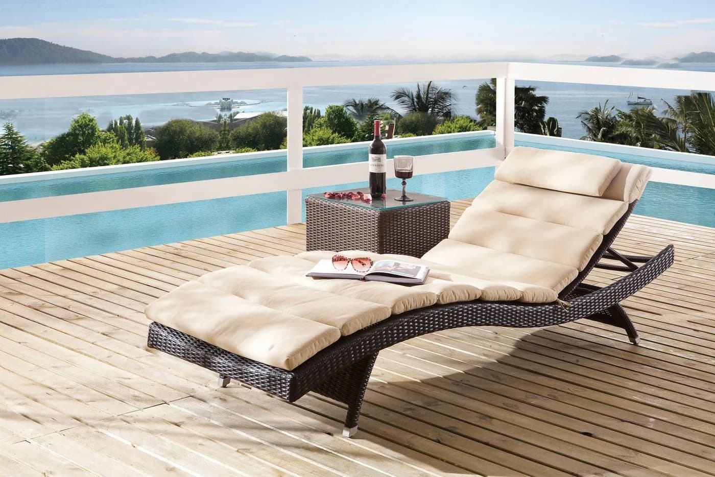 Destiny Gartenliege WAVE Aluminium Polyrattan Braun - Bild 2