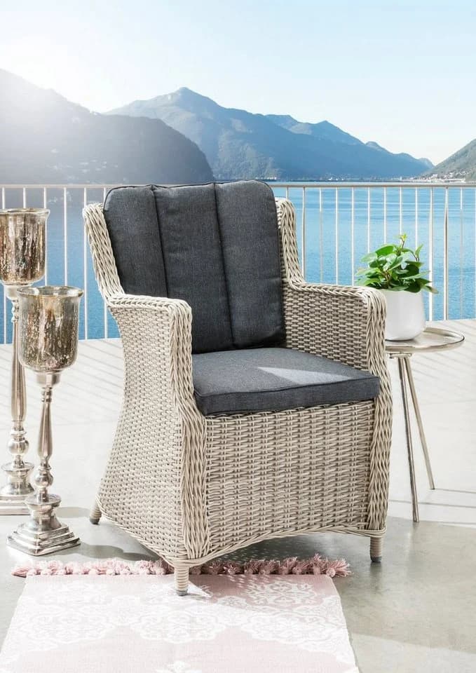 Destiny Garten-Essgruppe Luna 13-tlg. Vintage Weiß Aluminium Polyrattan