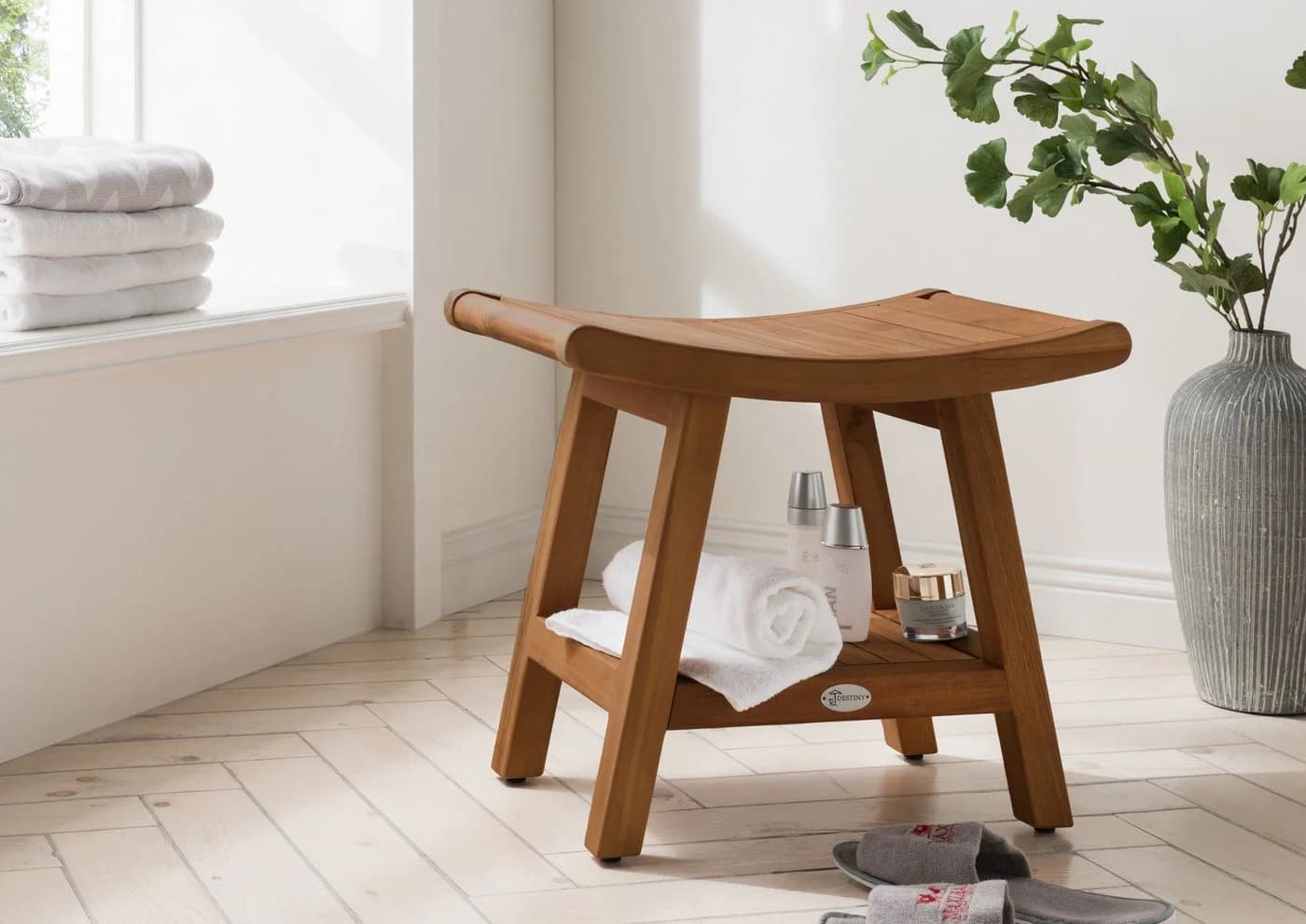 Destiny Badhocker Japan Style mit Ablagefach Teak