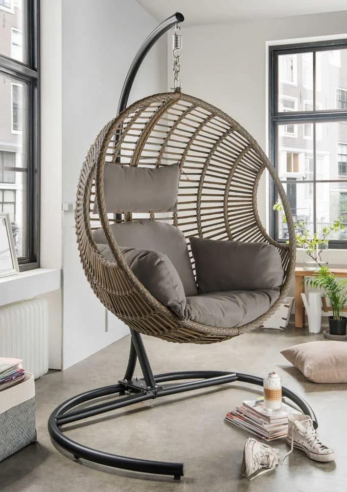 Hängesessel DESTINY COCO DE LUXE II Beige/Grau mit Gestell - Bild 2