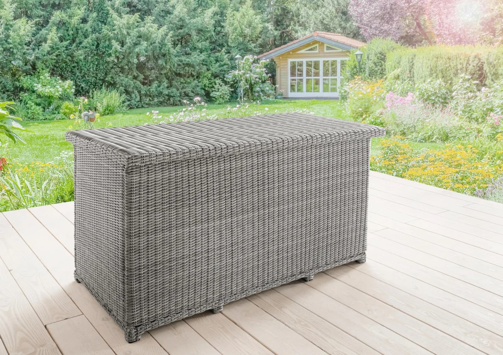Destiny Kissenbox CASA Grau Polyrattan Aluminium