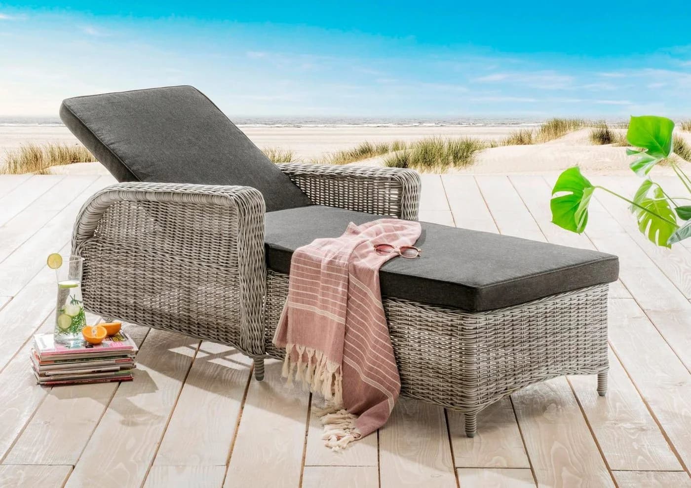 Destiny Gartenliege CASA Aluminium Polyrattan Verstellbar - Bild 2
