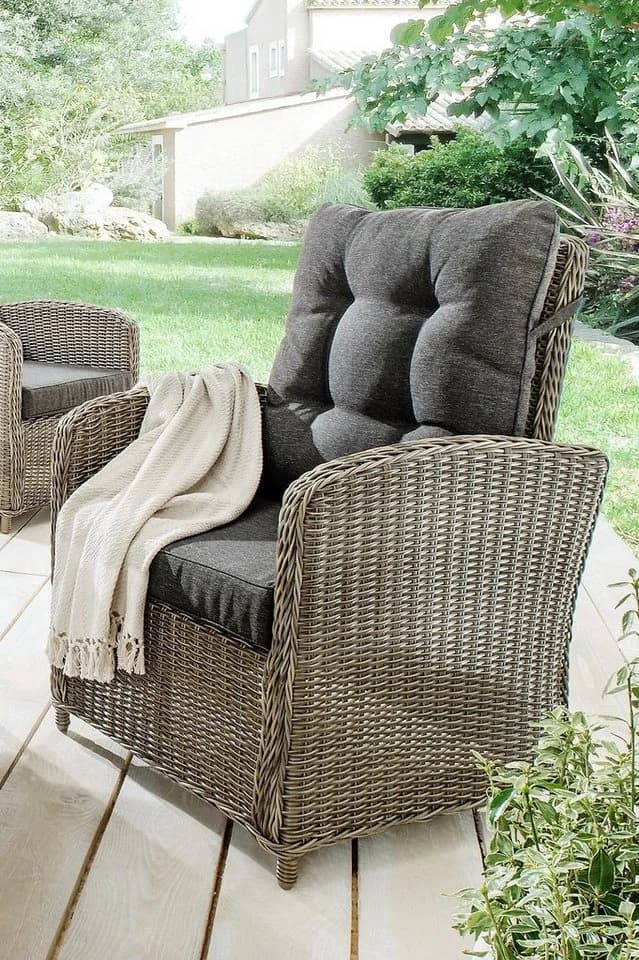 Destiny Loungesessel MERANO Grau Polyrattan mit Verstellfunktion