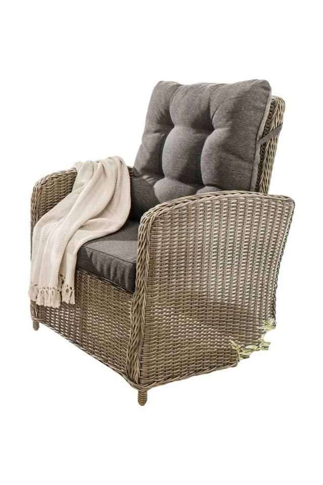 Destiny Loungesessel MERANO Grau Polyrattan mit Verstellfunktion - Bild 2